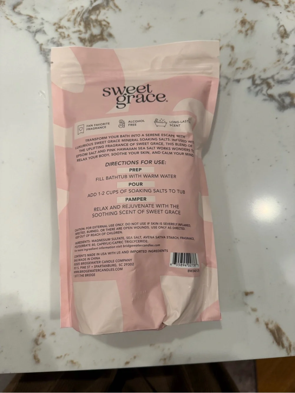 Sweet Grace Pink Mineral Soaking Salts – Calming Bath Soak